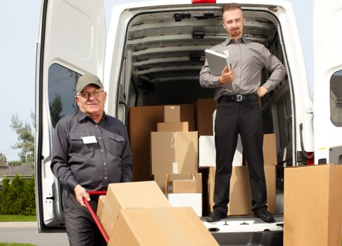 Modern furniture pick-up service in Brixton urban setting
